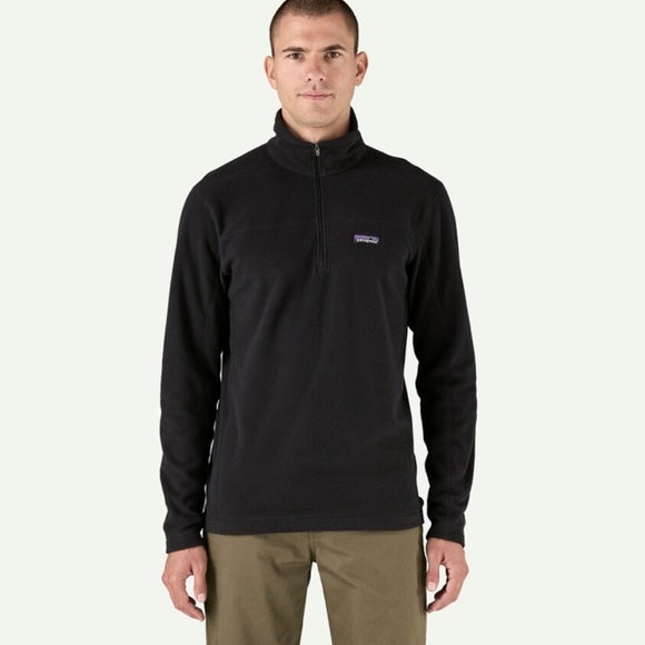 PATAGONIA MEN’S CAPILENE MIDWEIGHT ZIP-NECK BLACK SZ LARGE FLEECE GORPCORE - Picture 1 of 13